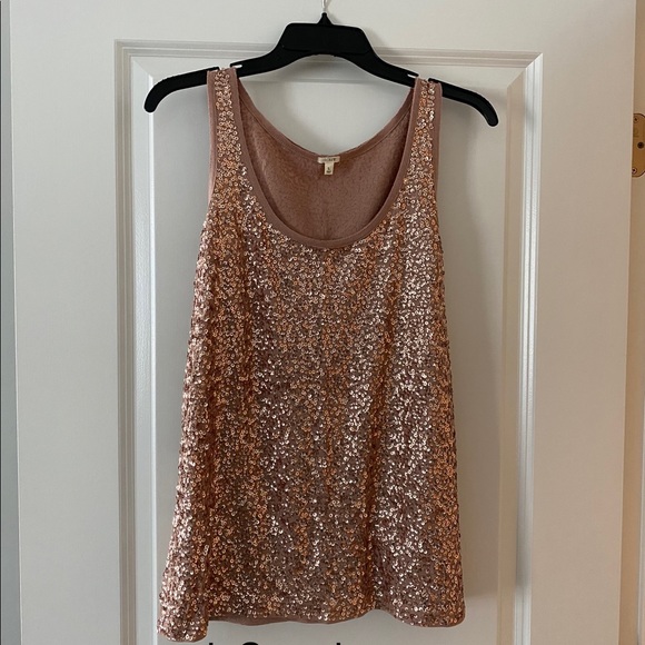 J. Crew Pink Tank w/ Sequins